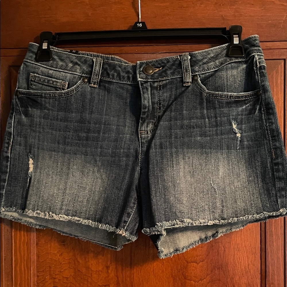 LC Lauren Conrad Distressed Blue Jean Shorts